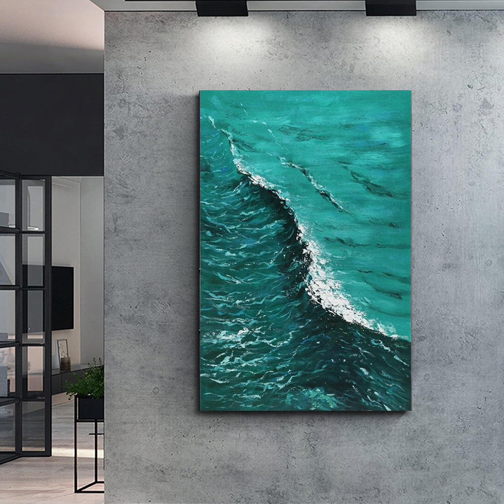 Deep Blue Seawave Landscape Oil Painting
