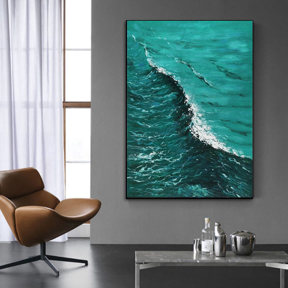 Deep Blue Seawave Landscape Oil Painting