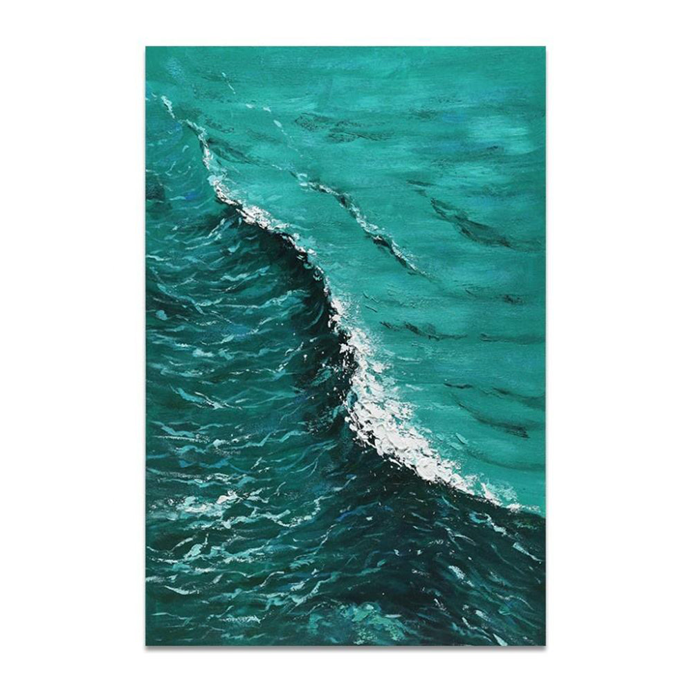 Deep Blue Seawave Landscape Oil Painting