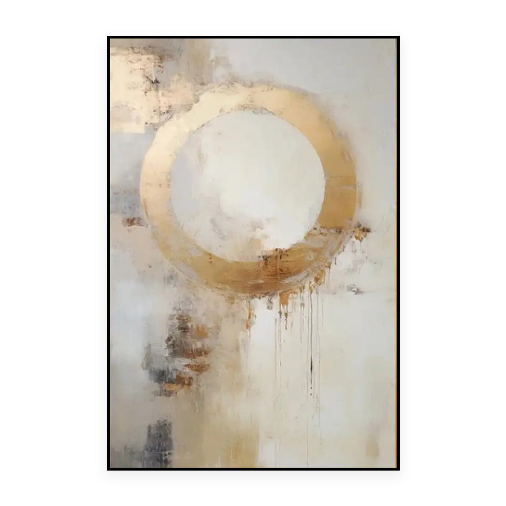 Abstract Golden Circle Oil Painting