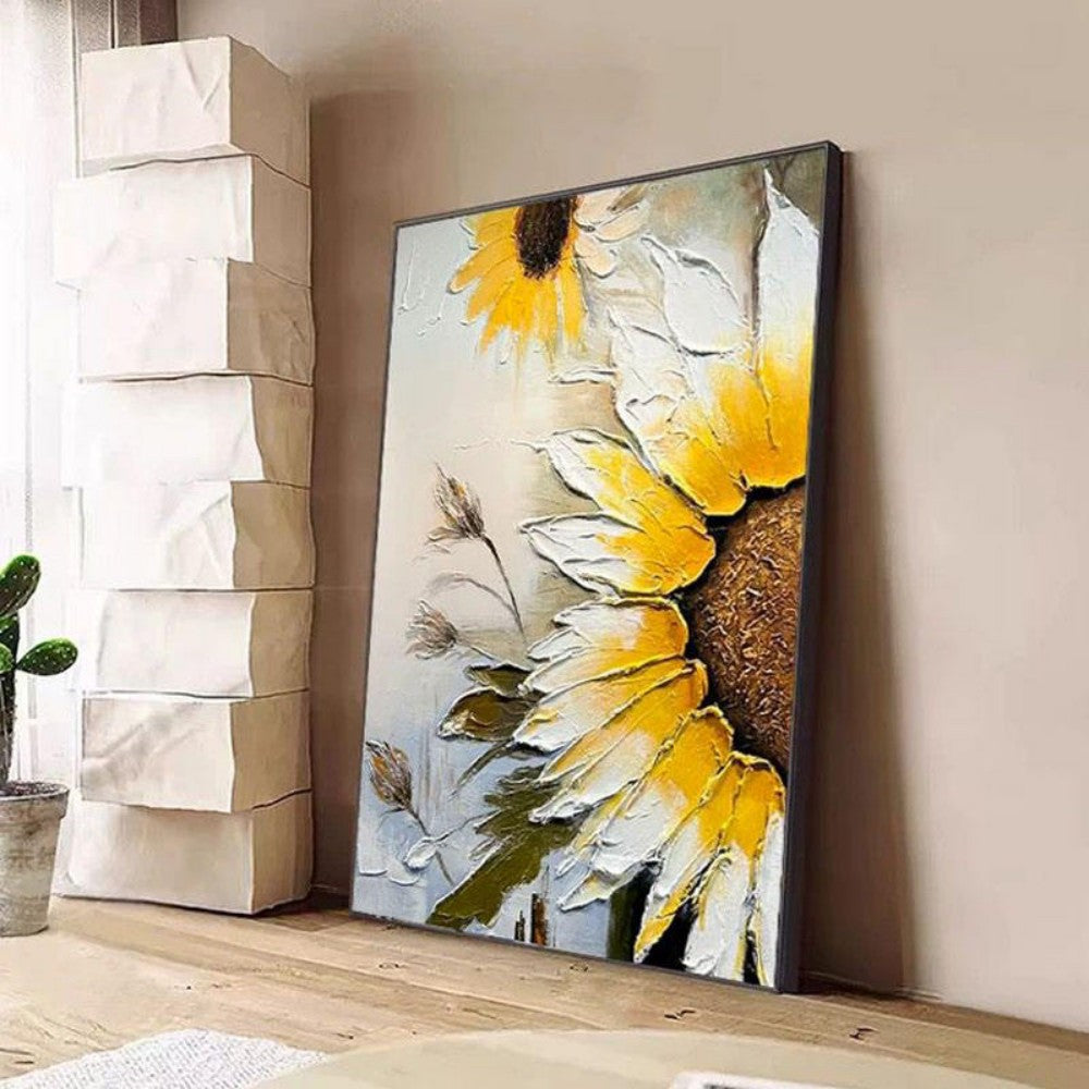 Sunflower Texture Oil Painting