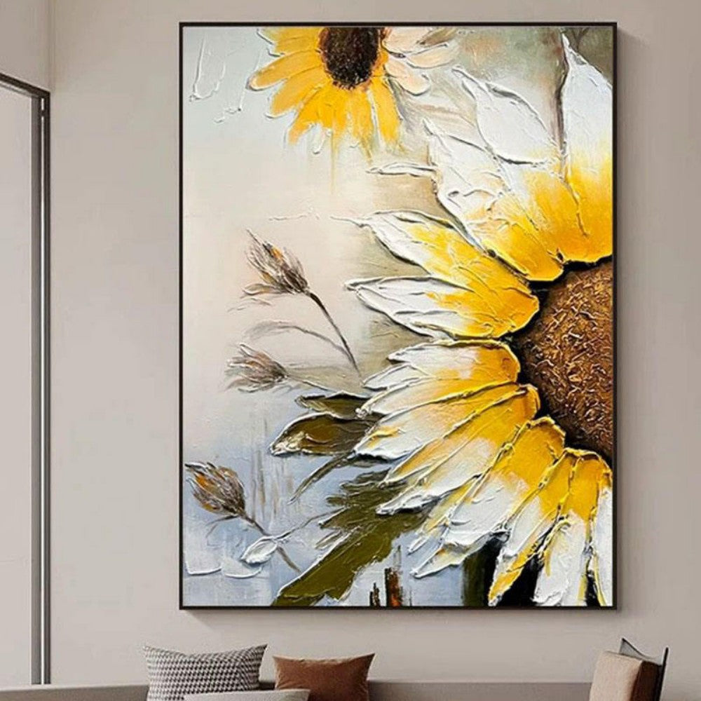 Sunflower Texture Oil Painting