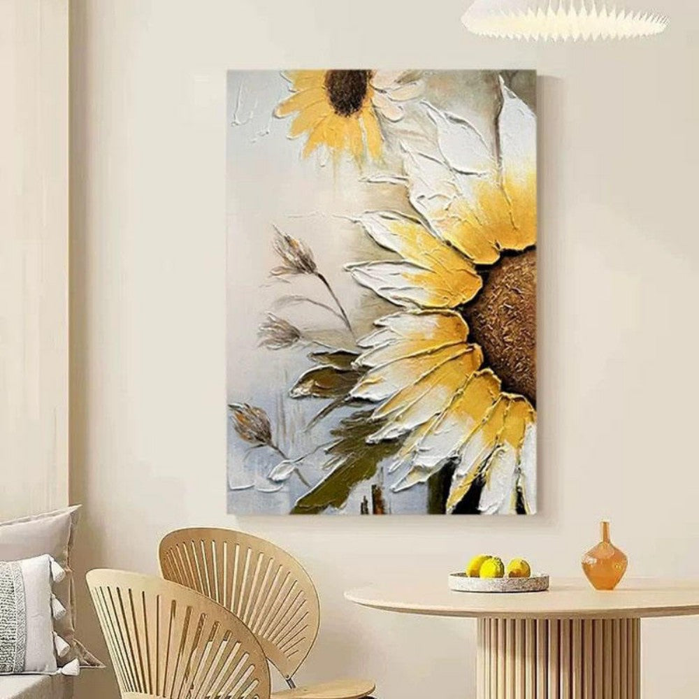 Sunflower Texture Oil Painting