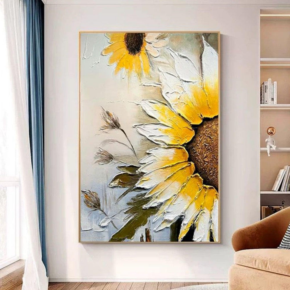 Sunflower Texture Oil Painting