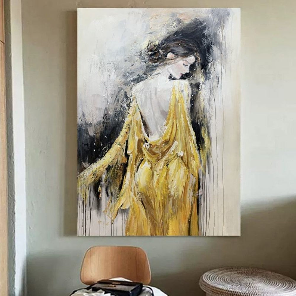 Elegant Woman Texture Oil Painting