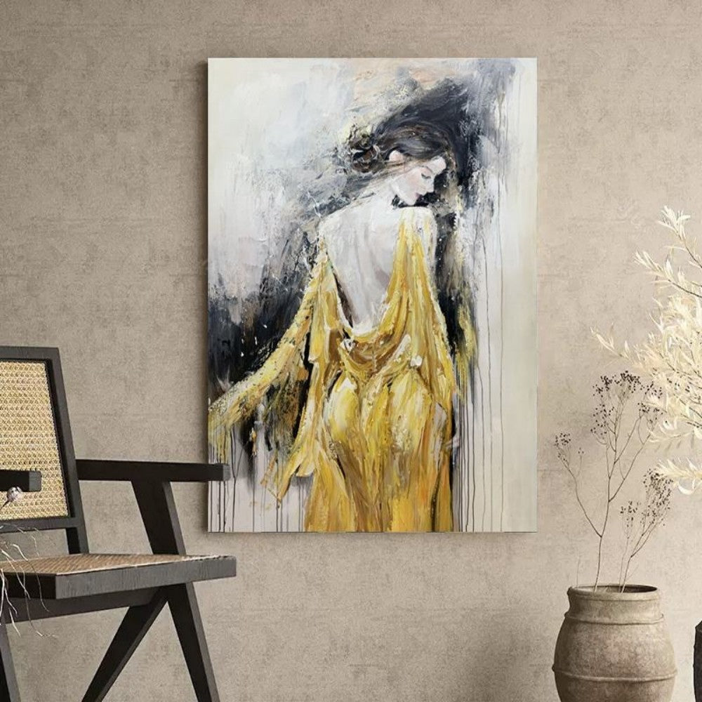 Elegant Woman Texture Oil Painting