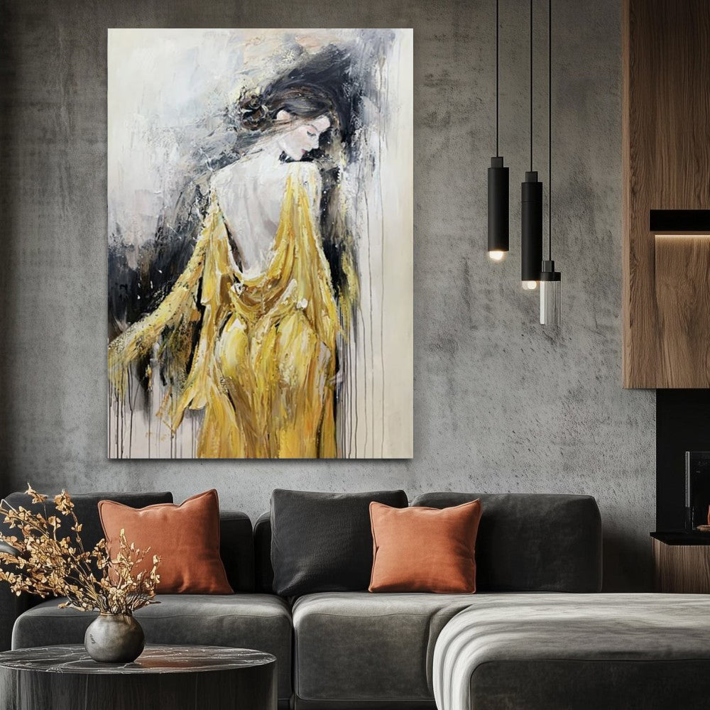 Elegant Woman Texture Oil Painting