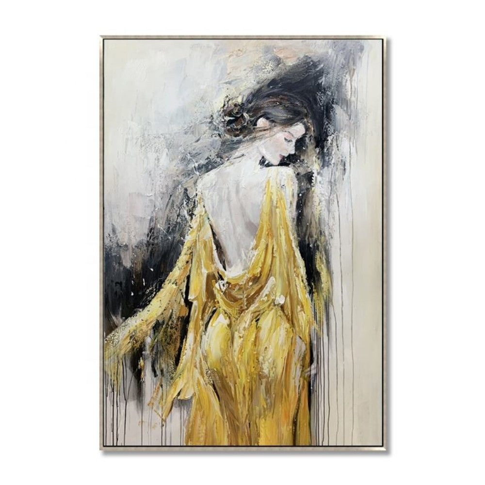 Elegant Woman Texture Oil Painting