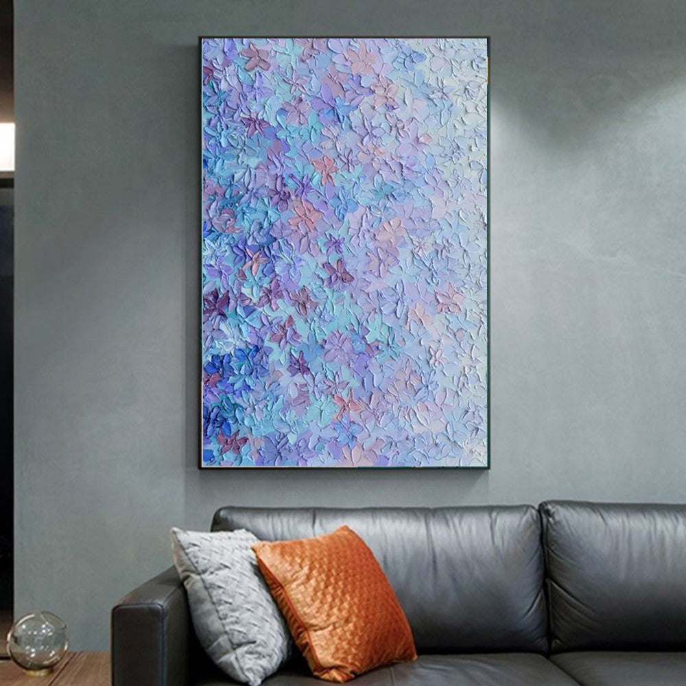 Handpainted Floral Color Block Oil Painting