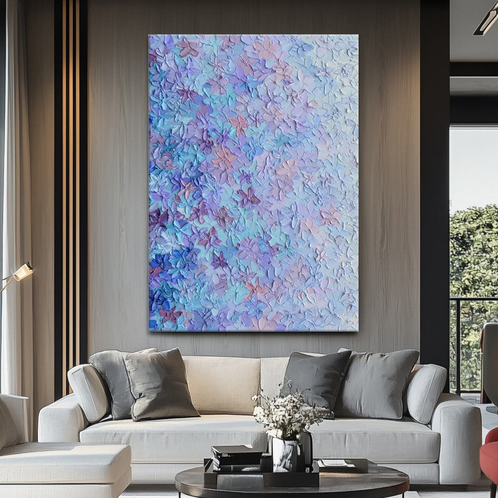 Handpainted Floral Color Block Oil Painting