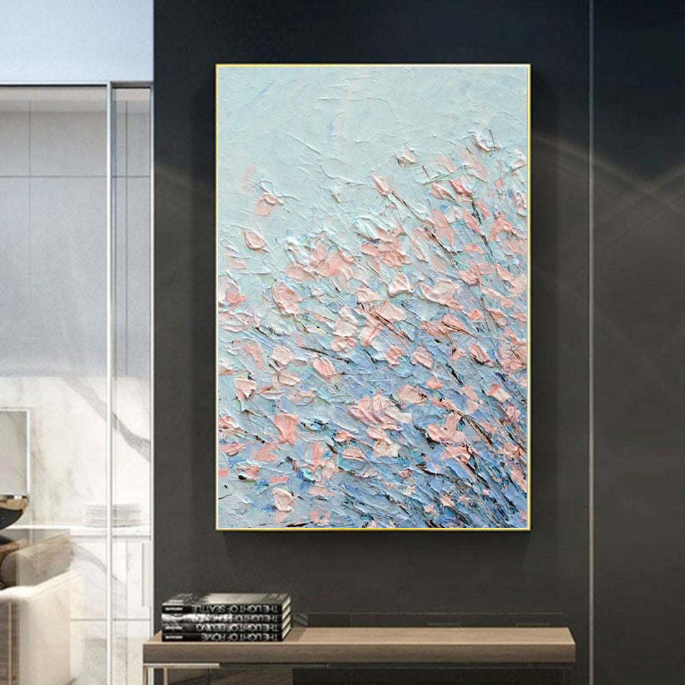 Handpainted Floral Color Block Oil Painting