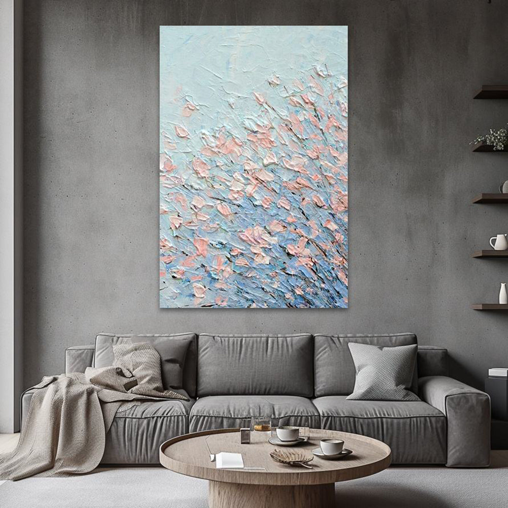 Handpainted Floral Color Block Oil Painting