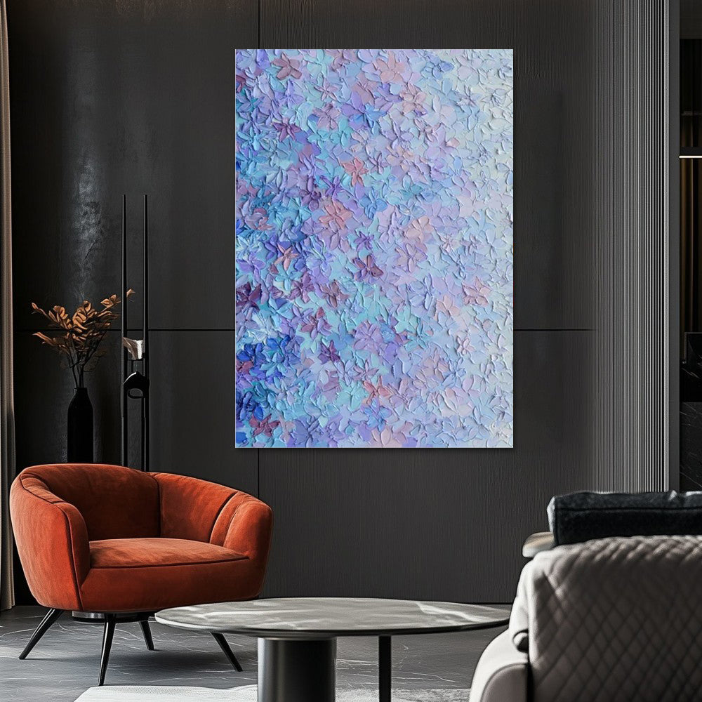 Handpainted Floral Color Block Oil Painting