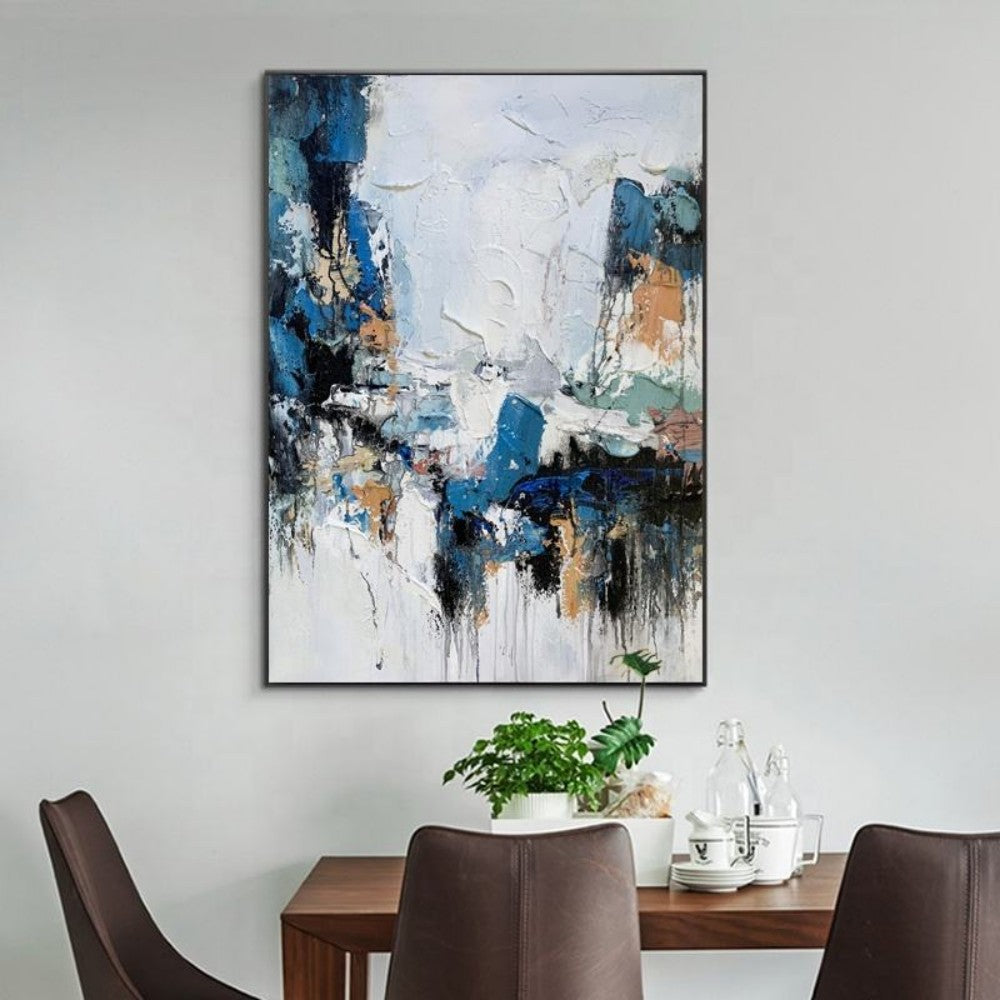 Blue Green Texture Oil Painting