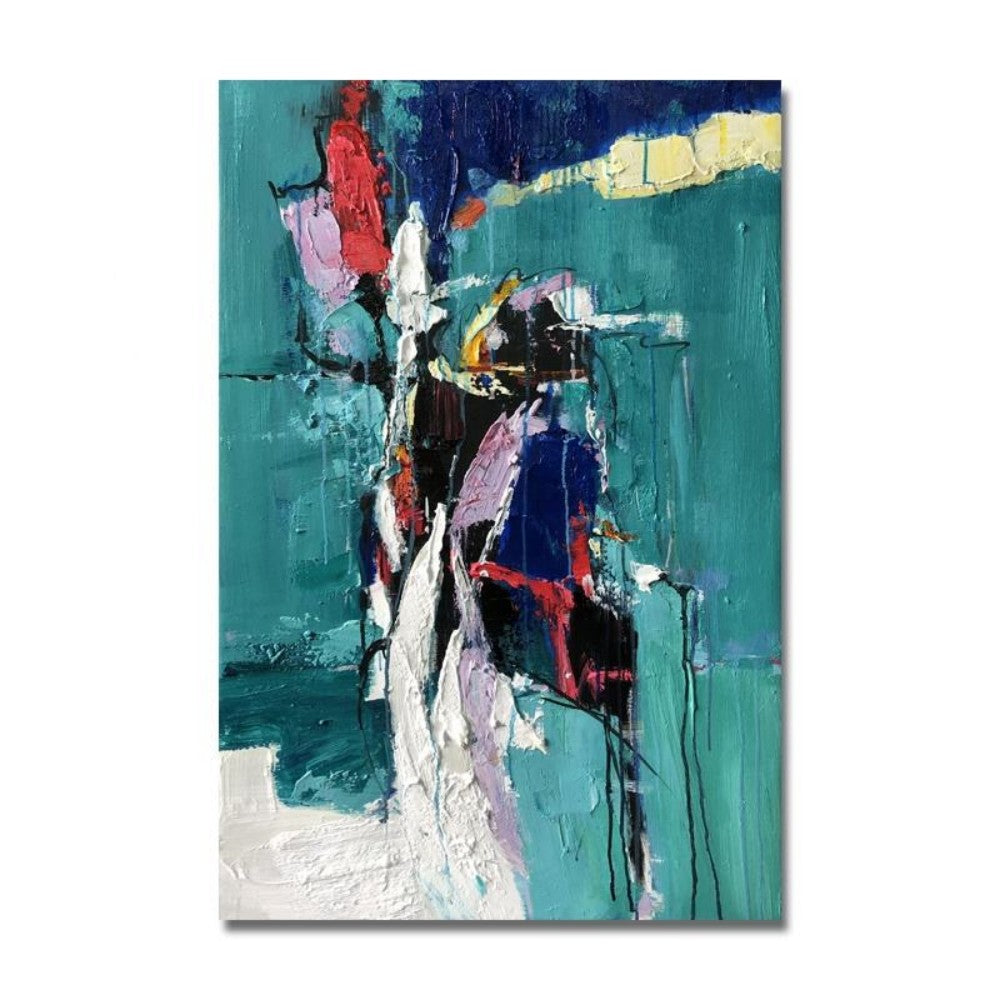 Blue Green Texture Oil Painting