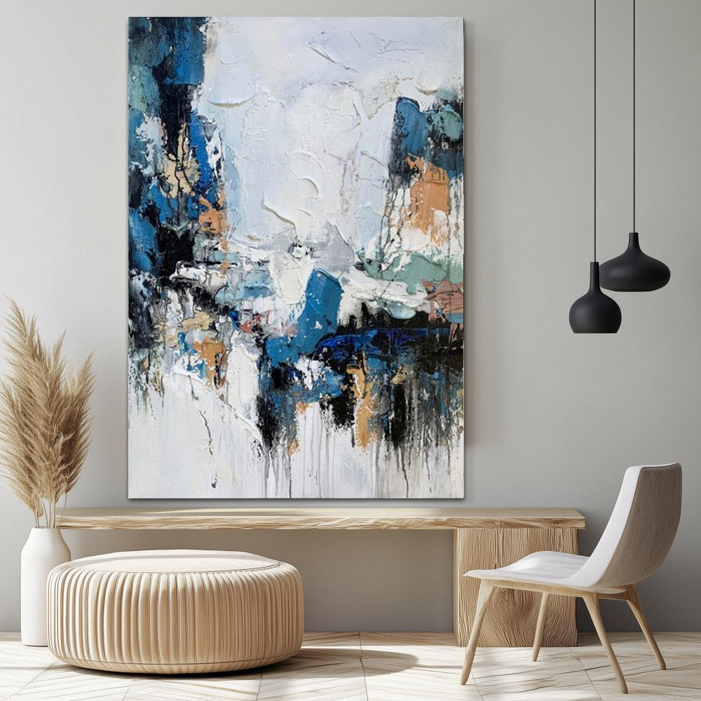 Blue Green Texture Oil Painting
