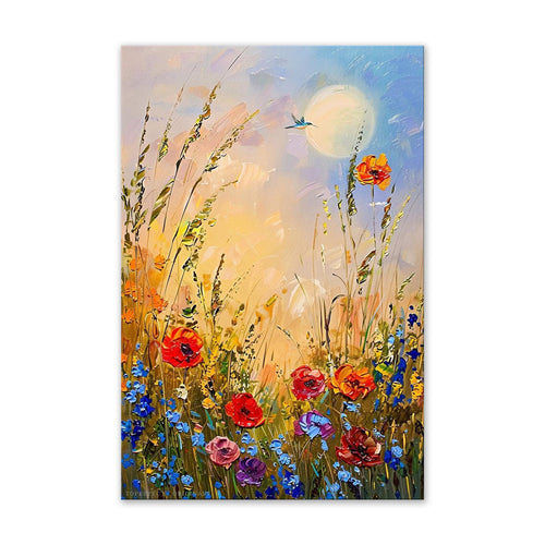 Abstract Wildflower Oil Painting
