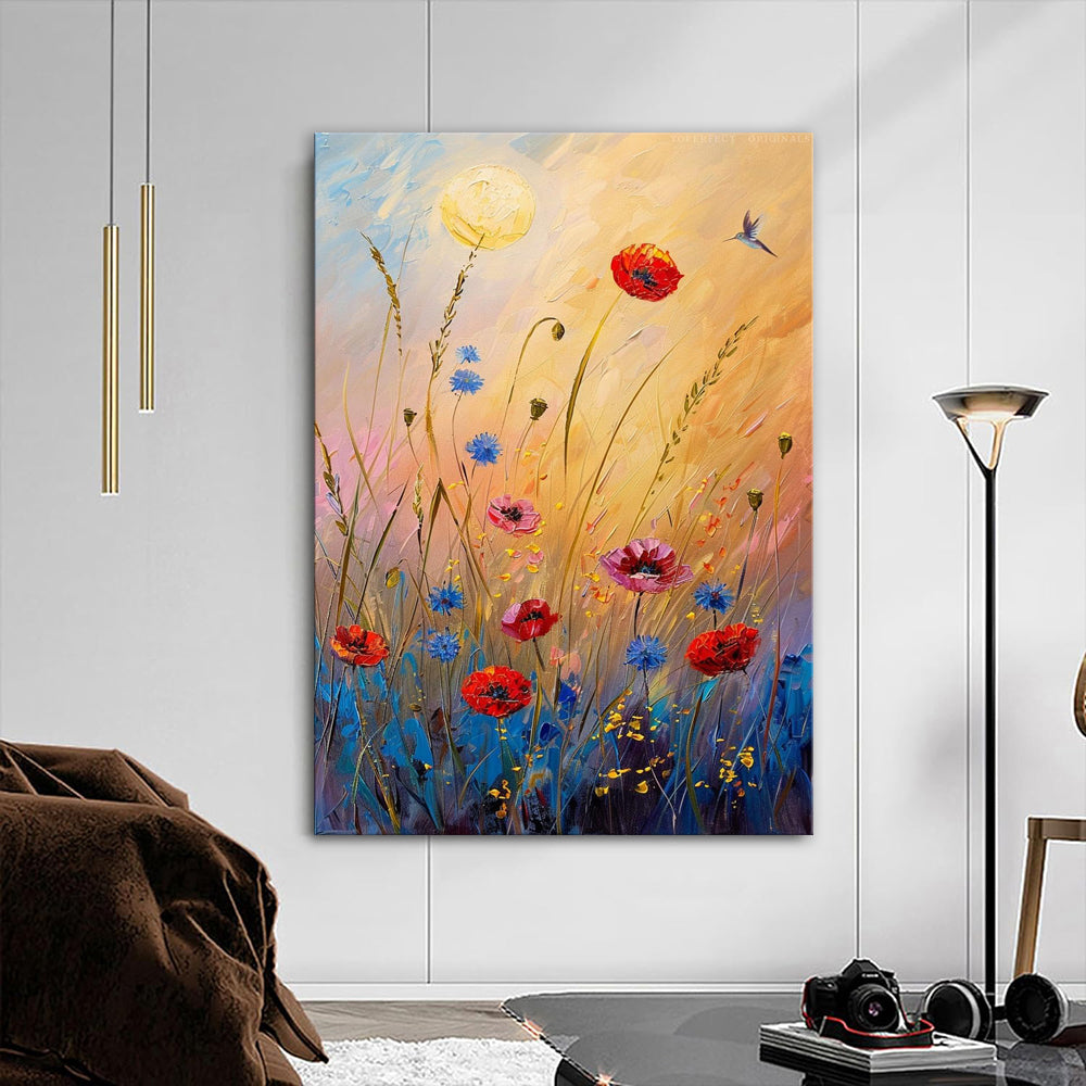Abstract Wildflower Oil Painting