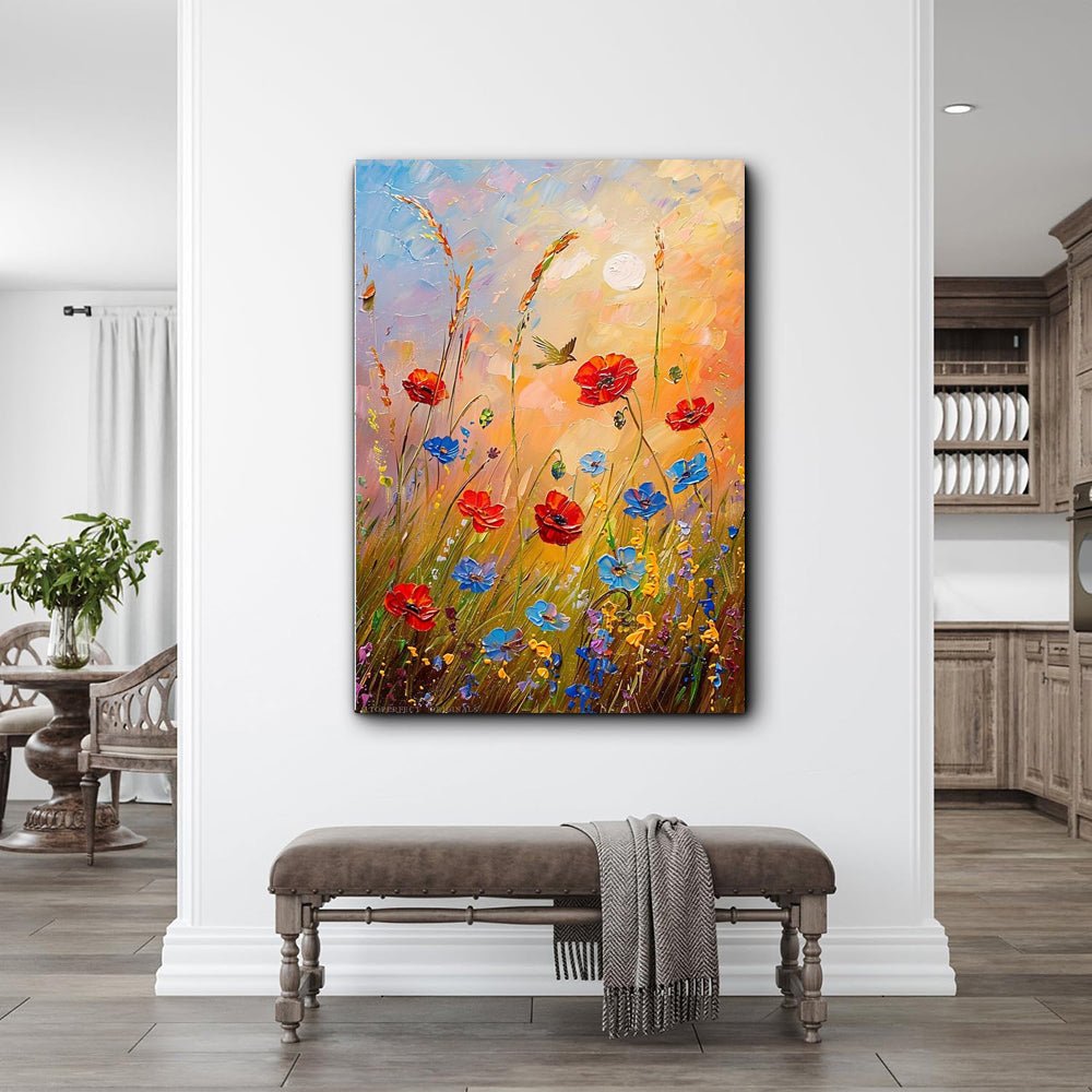 Abstract Wildflower Oil Painting