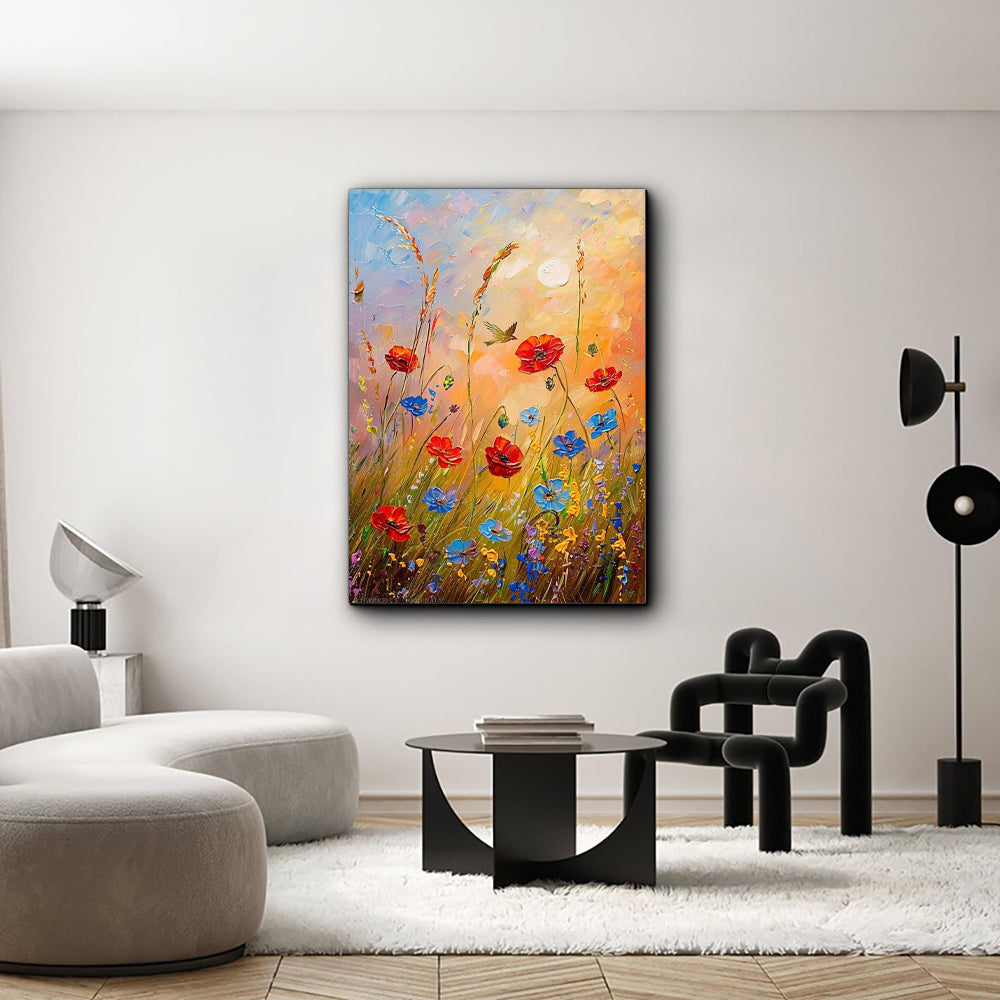 Abstract Wildflower Oil Painting
