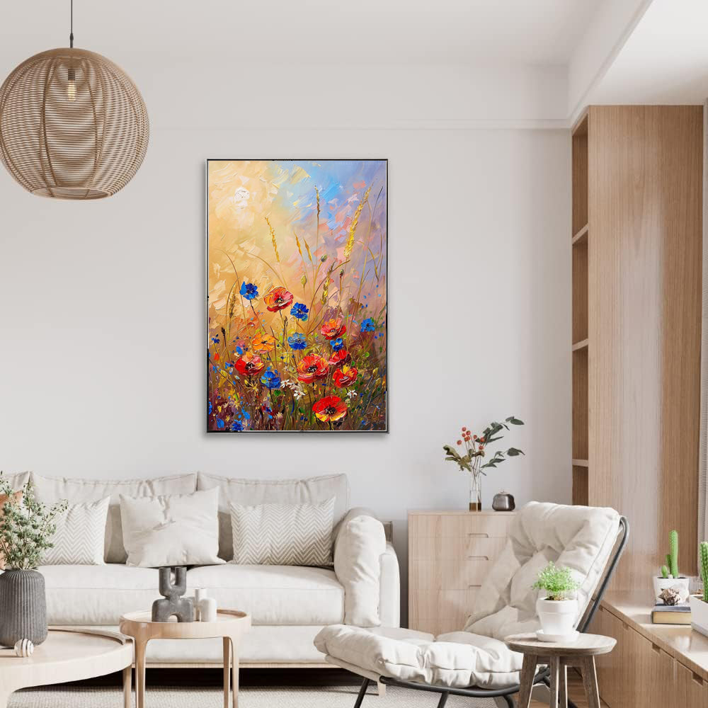 Abstract Wildflower Oil Painting