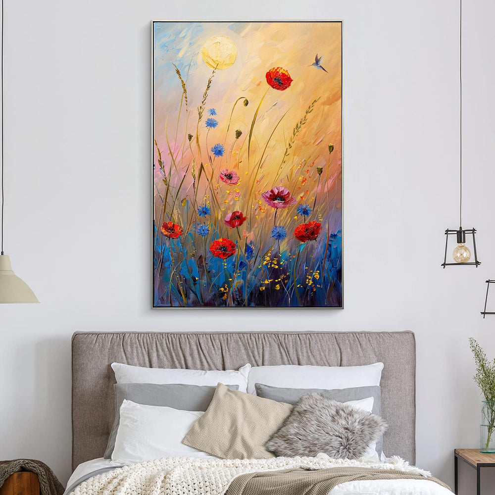 Abstract Wildflower Oil Painting