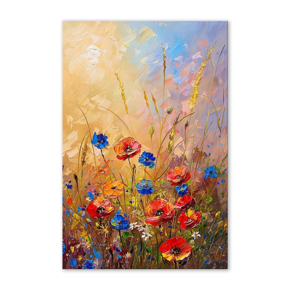 Abstract Wildflower Oil Painting