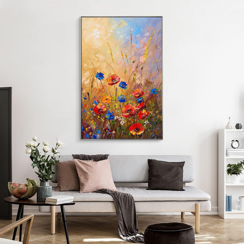 Abstract Wildflower Oil Painting