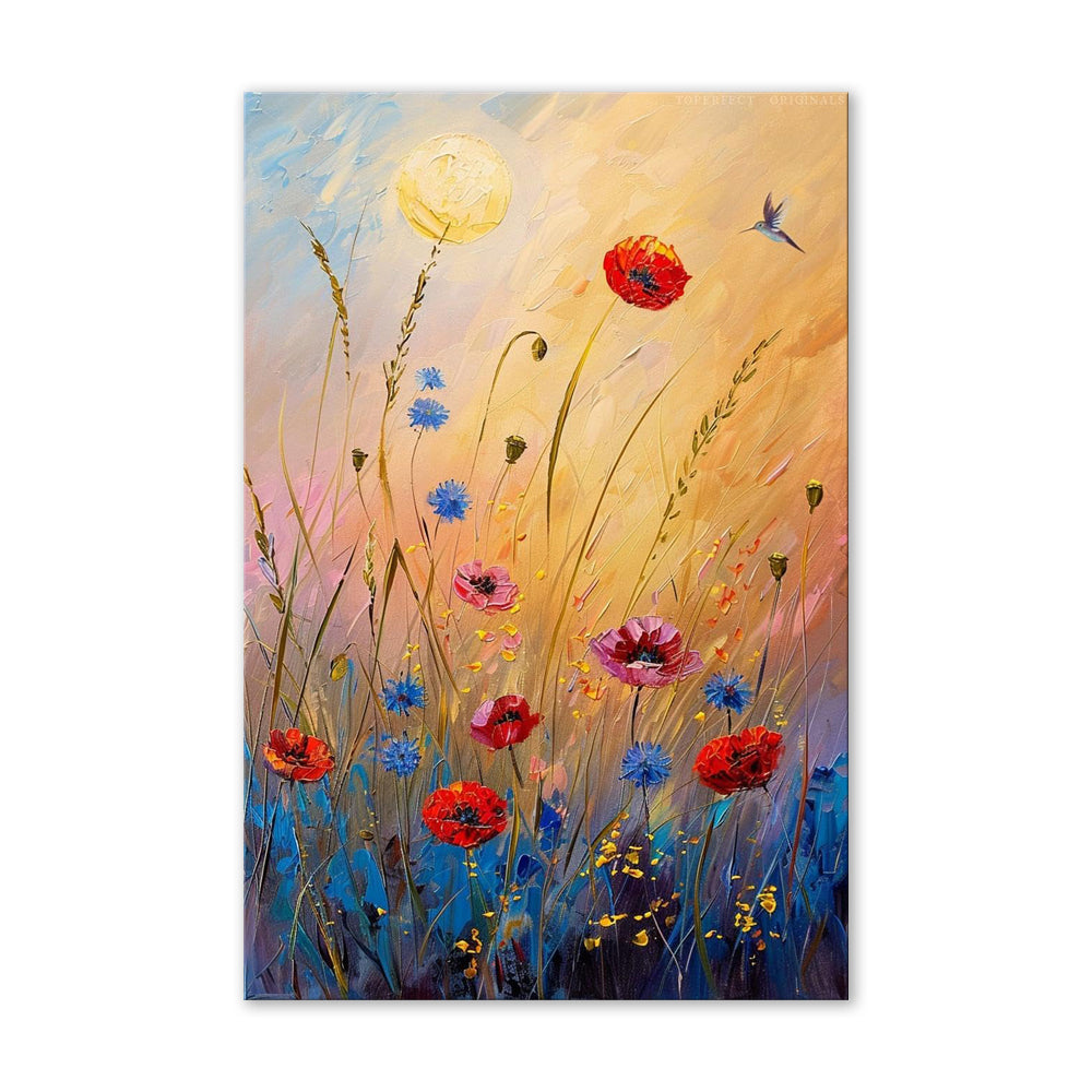 Abstract Wildflower Oil Painting