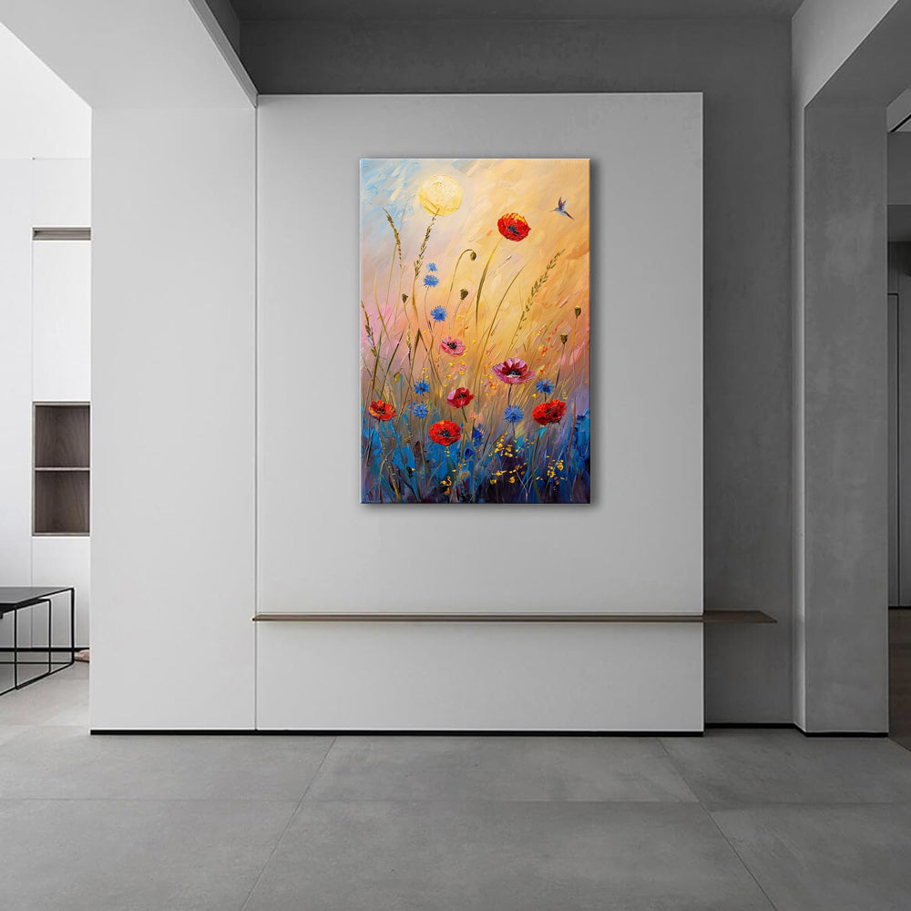 Abstract Wildflower Oil Painting